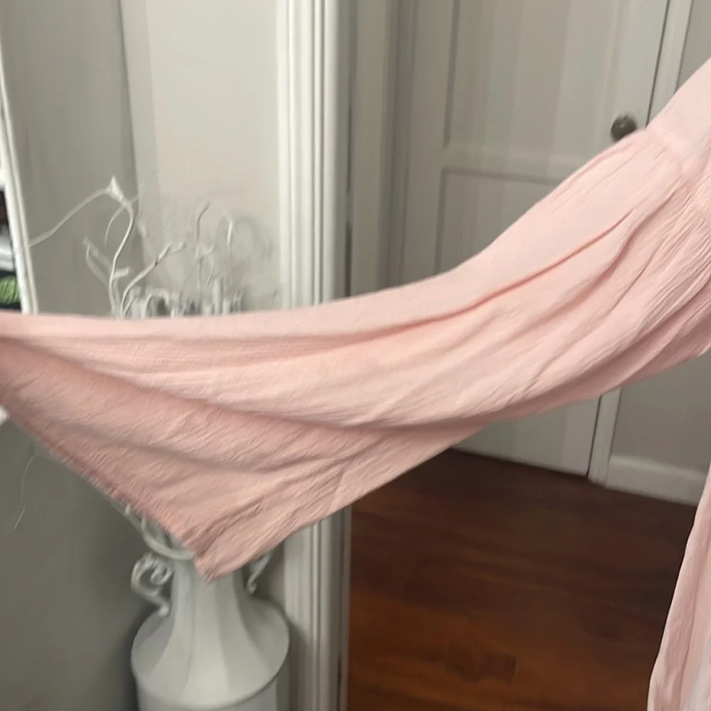 Mossimo Women's Pink Tunic Top Sleeves-Tassel-EUC-Year Round